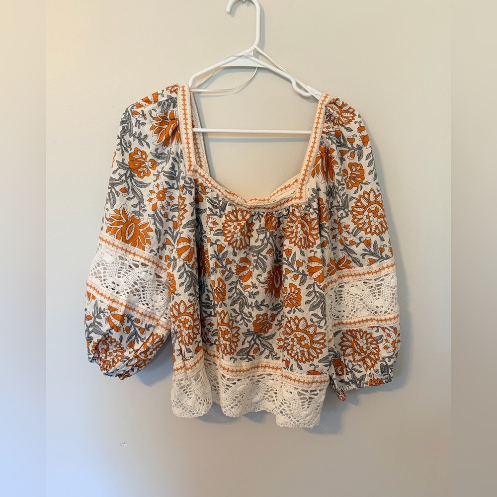NWT Rachel Zoe Women's Top - Orange and Gray